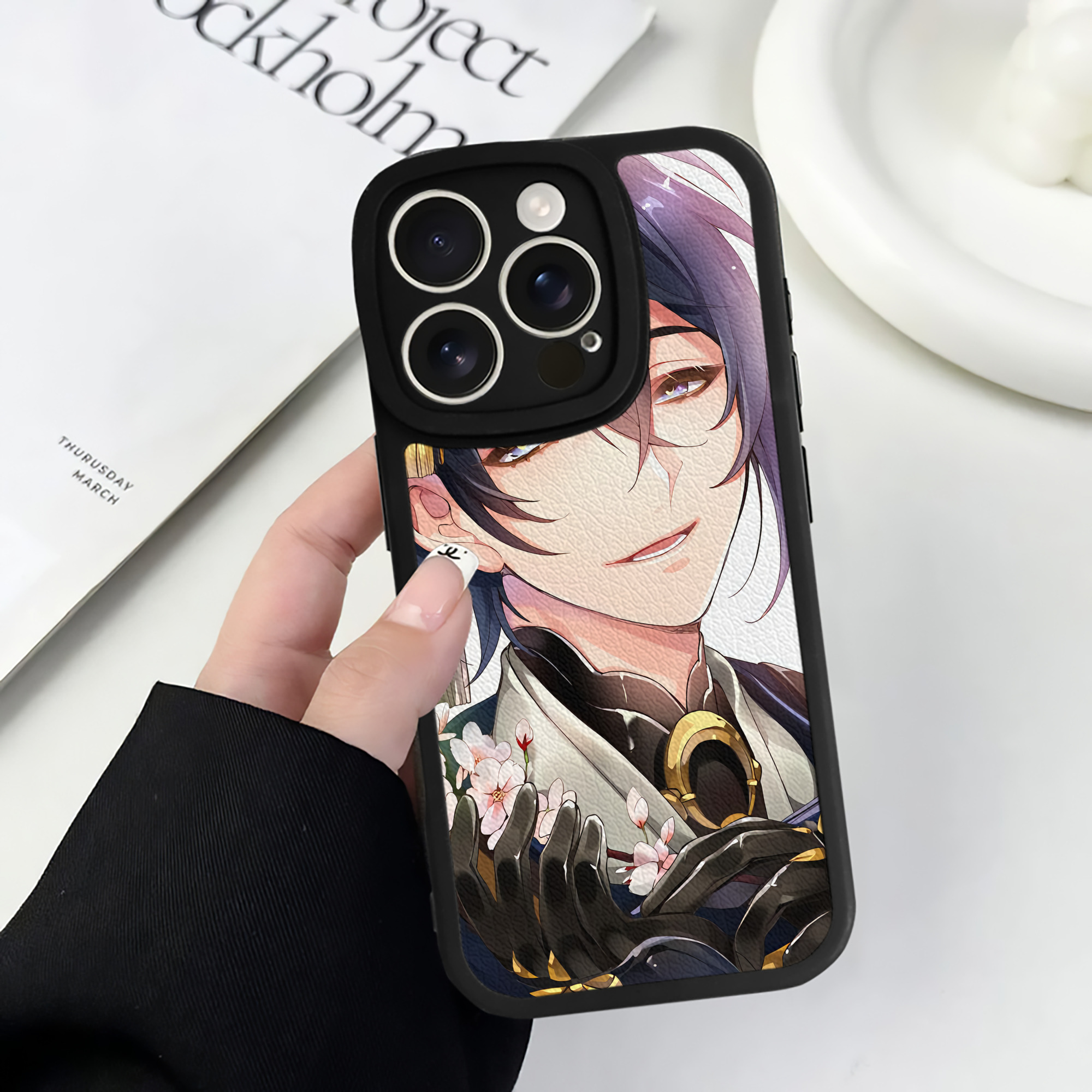 （画像用） 刀剣乱舞 Touken Ranbu 【iPhone 16シリーズ対応】シリコンスマホケース（レザー調） 材質：シリコン